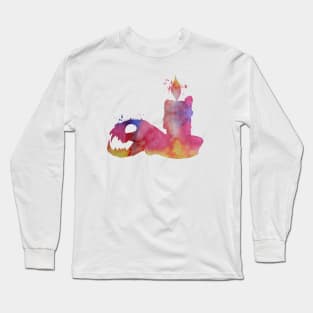 Cat skull and candle Long Sleeve T-Shirt